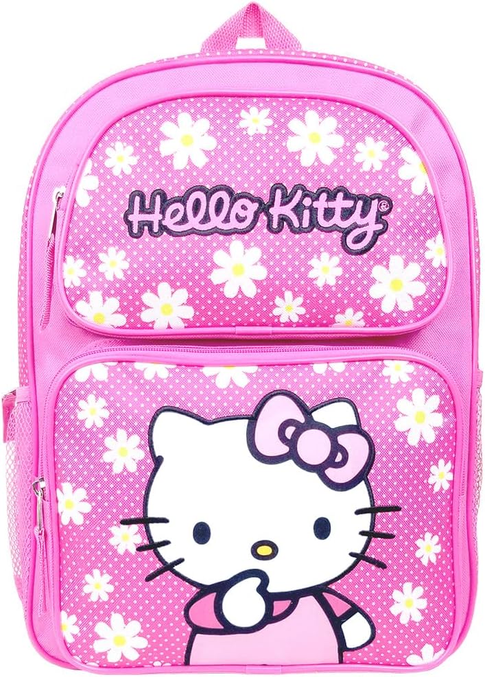 Hello Kitty Polka Dot Floral Large Backpack – koneko korner Hello Kitty Polka Dot Floral Large Backpack – koneko korner