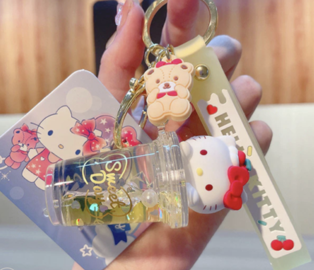 Sanrio Boba Cup Liquid Keychain Backpack Charm