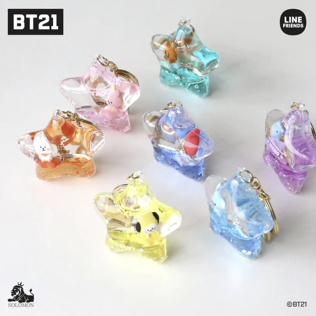 BT21 OFFICIAL STAR ACRYLIC GLITTER KEY HOLDER