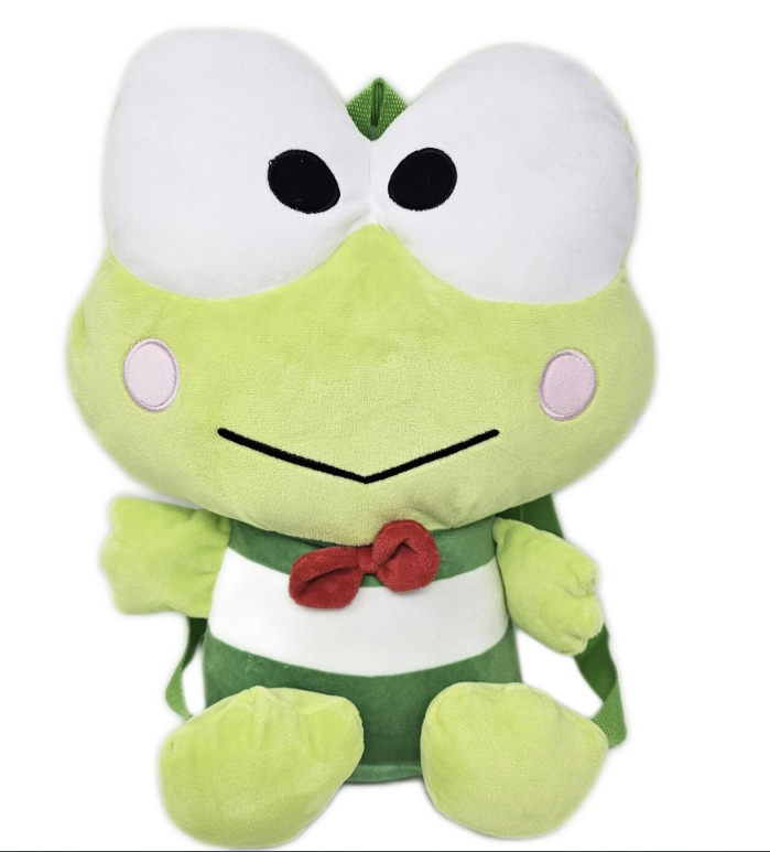 Sanrio Licensed 14 in KEROPPI Anime Plush With Backpack Strap And A Zipper Compartment