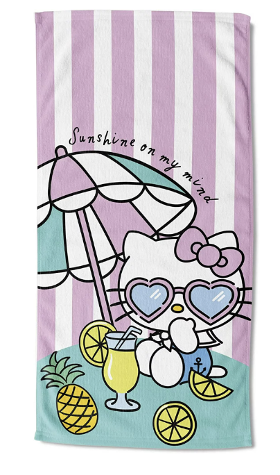 Hello Kitty 54x27" Beach Towel on Hanger with hangtag