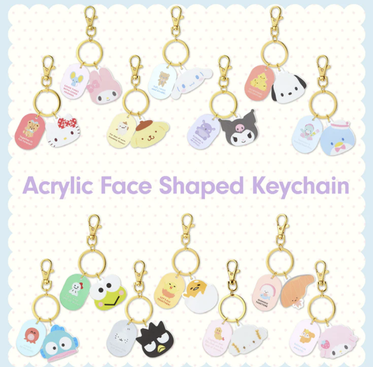 Sanrio Acrylic Face Shaped Keychain