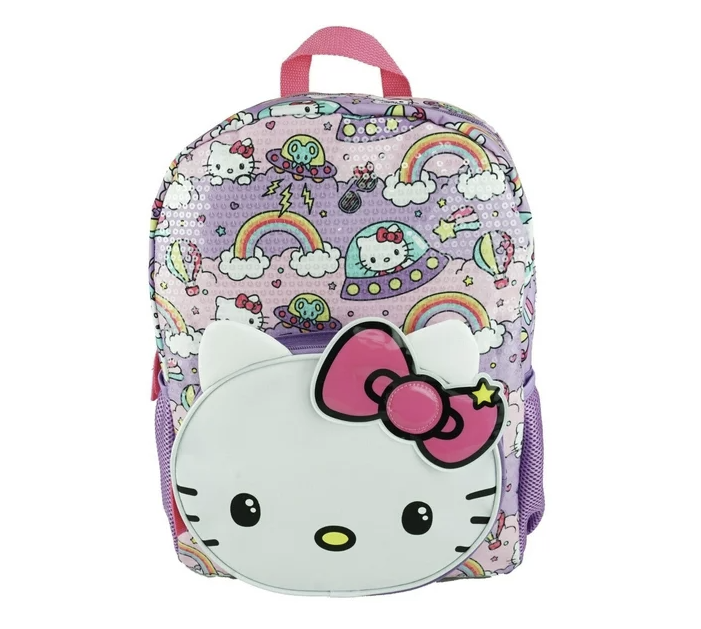 Sanrio Hello Kitty 16" Canvas Pink & Purple School Backpack