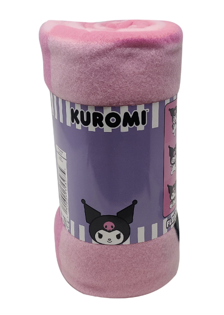 Sanrio Kuromi Throw Blanket 45" x 60" Evil Cute Expressions Pink