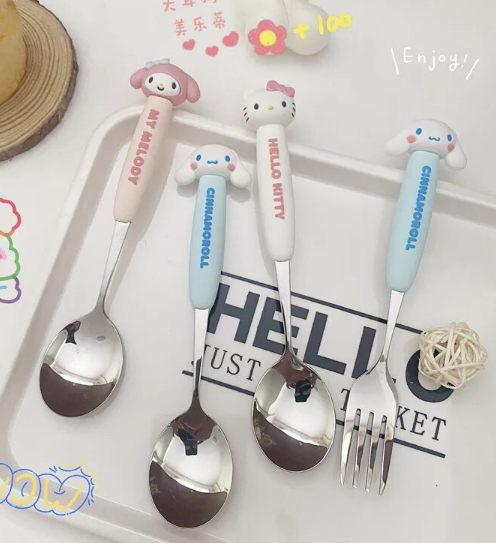 Creative Sanrio Cinnamoroll My Melody Spoon Hello Kitty Stainless Steel Tableware Spoon