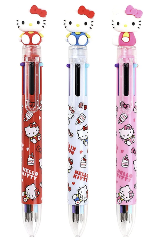 Hello Kitty 0.7mm 6-Color Pen w/Hello Kitty Figure