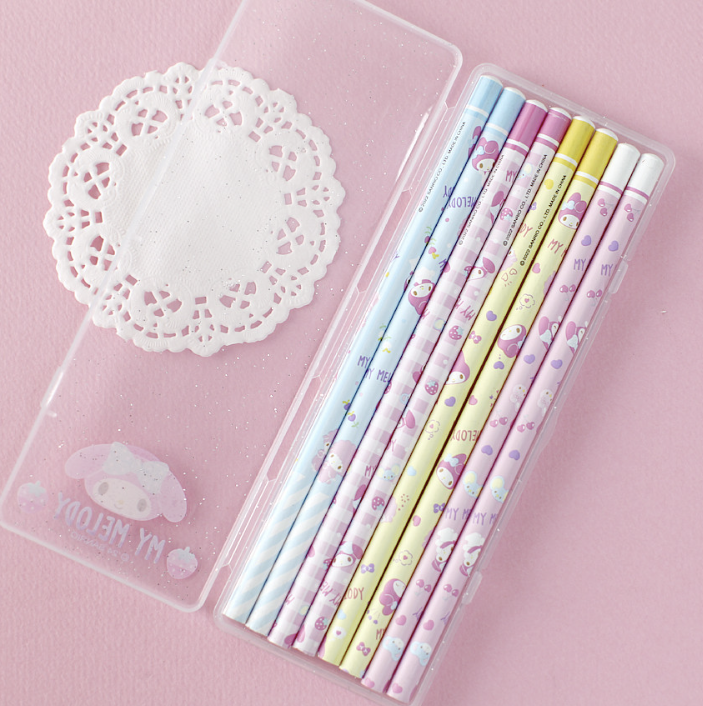 Sanrio 8pcs pencil with pencilcase