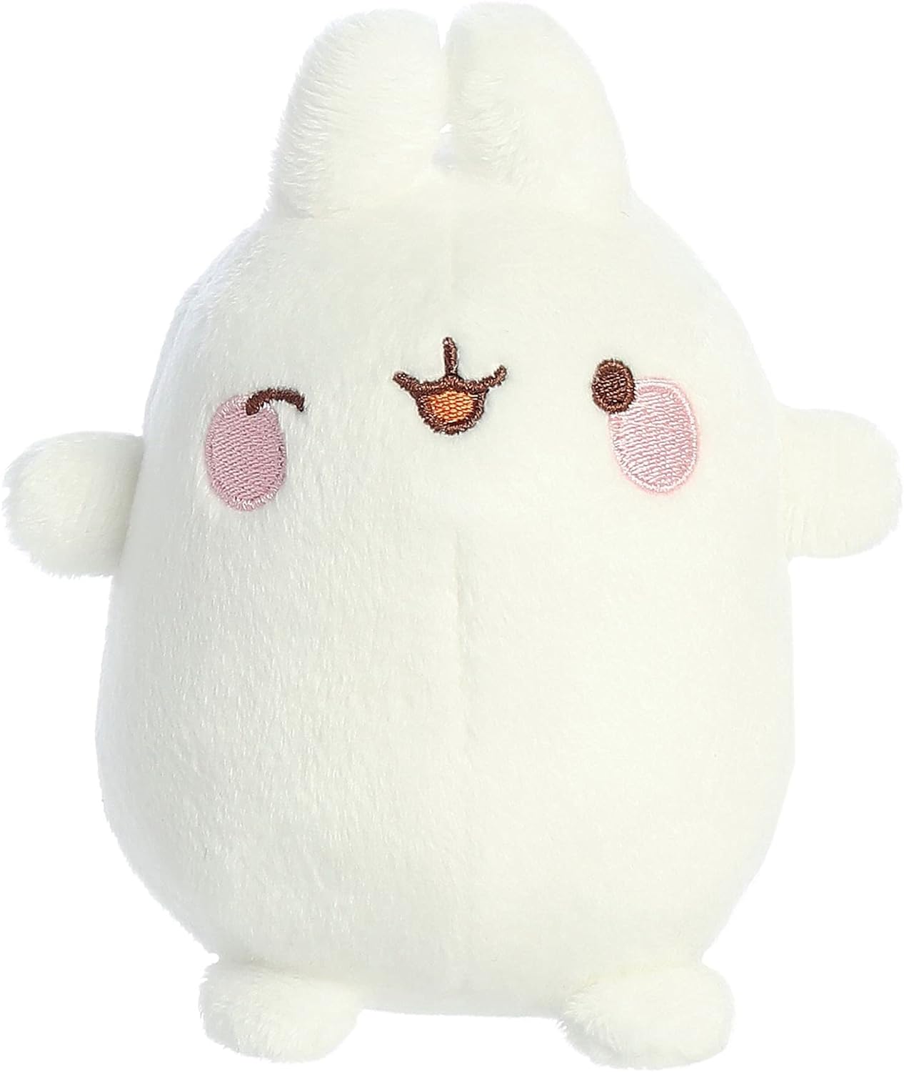 Playful Molang Winking Molang Stuffed Animal - Endearing Charm Design - White 5 Inches