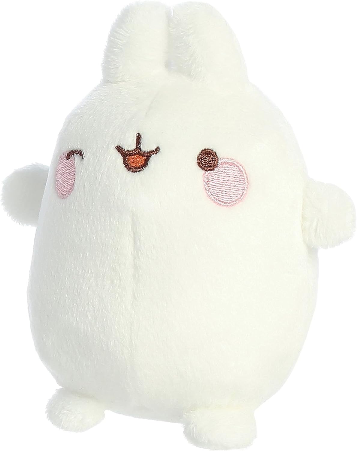 Playful Molang Winking Molang Stuffed Animal - Endearing Charm Design - White 5 Inches