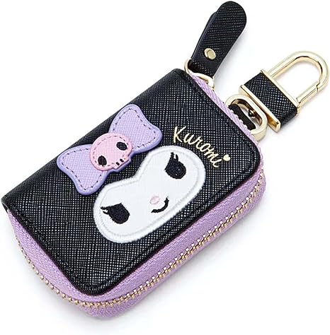 Kuromi Cute cartoon small wallet ladies short wallet leather bag men's key case