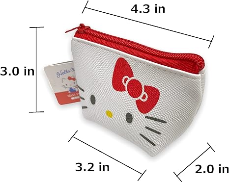 Sanrio Hello Kitty Face Boat Type Cosmetics Small Pouch Bag 4.3 in (W) × 3 in (H) × 2 in (D)