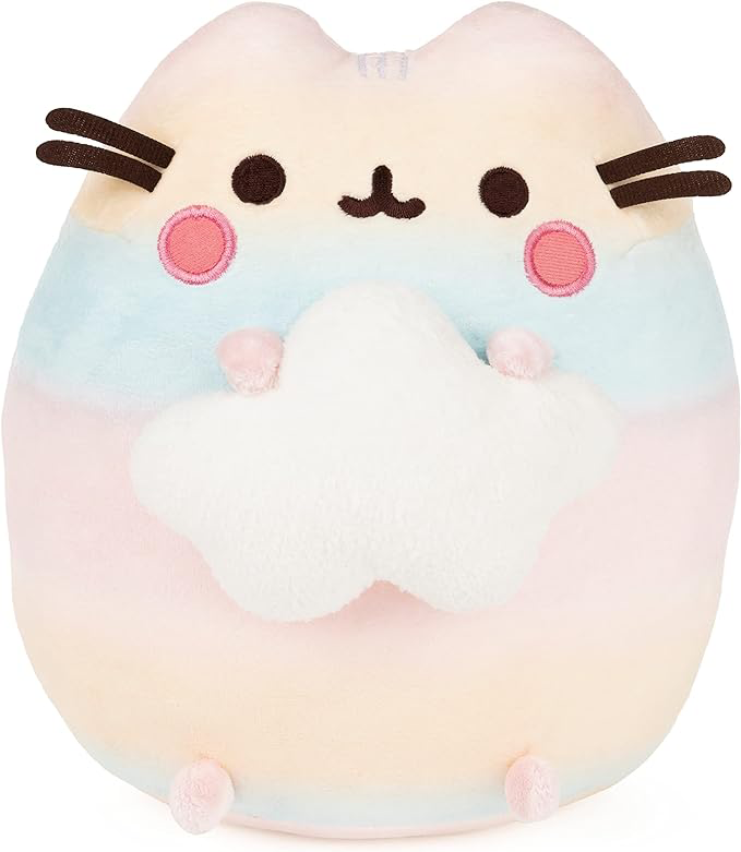 Pusheen Rainbow Ombre Plush, Stuffed Animal for Ages 8 and Up, Rainbow, 9.5”