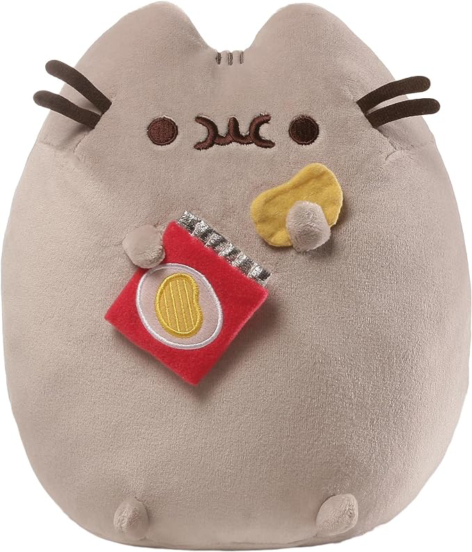 Pusheen Snackables Potato Chip Cat Plush Stuffed Animal, Gray, 9.5"