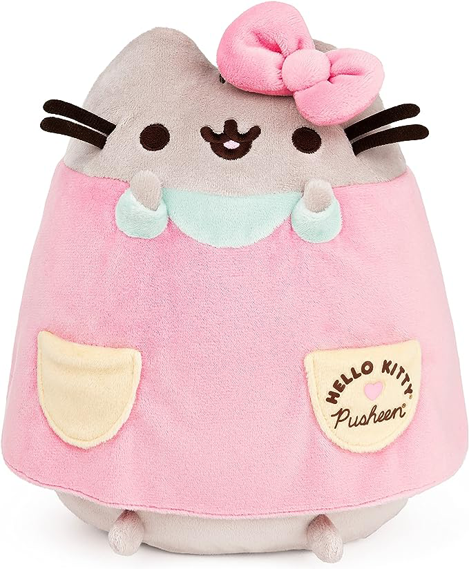 Hello Kitty x Pusheen The Cat Stuffed Animal, Sanrio Pusheen Costume Plush, 9.5”