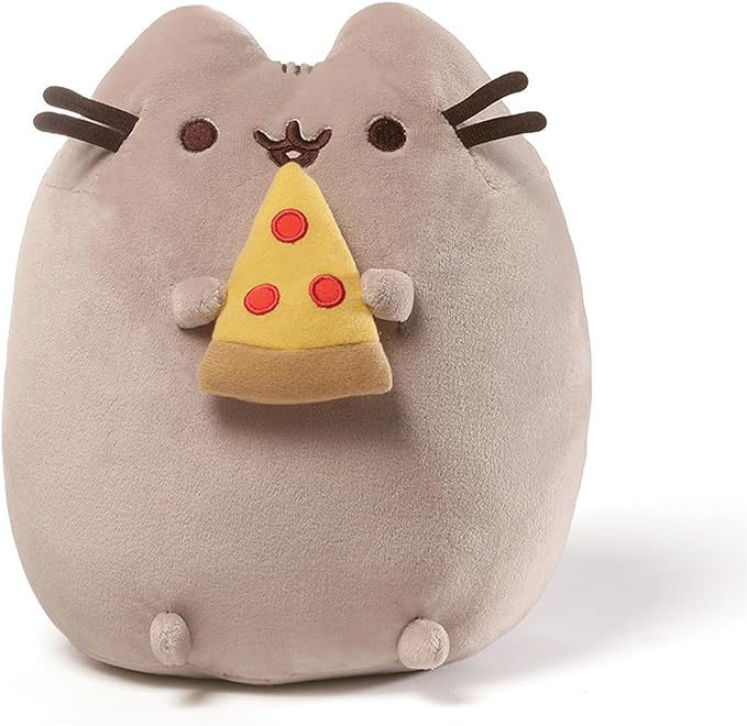 Pusheen Snackable Pizza Plush, Stuffed Animal for Ages 8 and Up, 9.5”, Gray