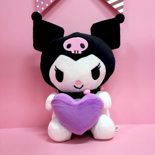 Sanrio Cinamorolls Kuromi Holding Heart Shape Plush