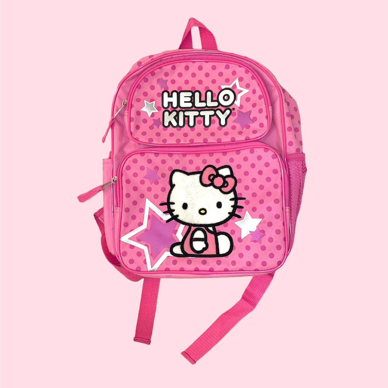 Sanrio Hello Kitty Pink Large 16" School Backpack Canvas Pink Girls Travel Bag