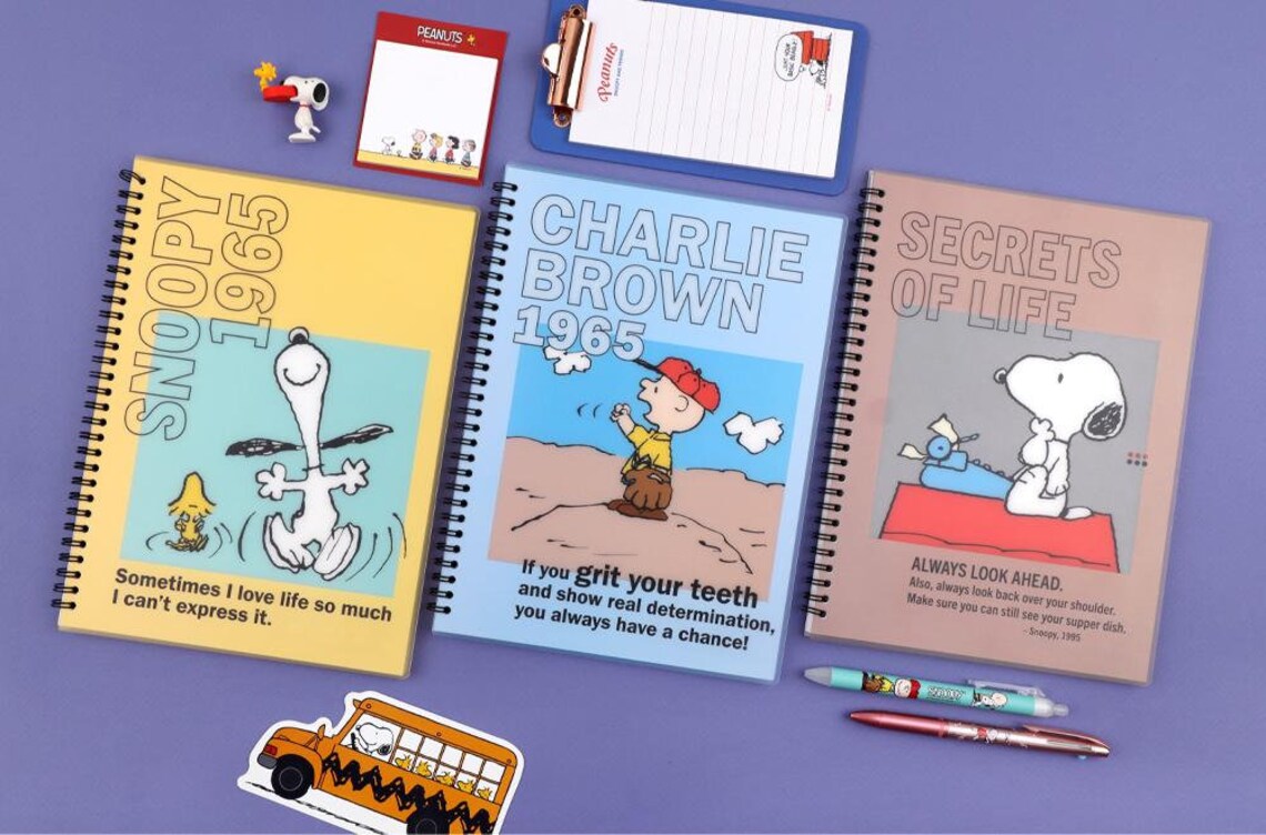 Peanuts PP Cover Line Notebook [3types]/ Lined Journal Notebook / Scrapbook / Snoopy / School Notebook / Planner / Agenda