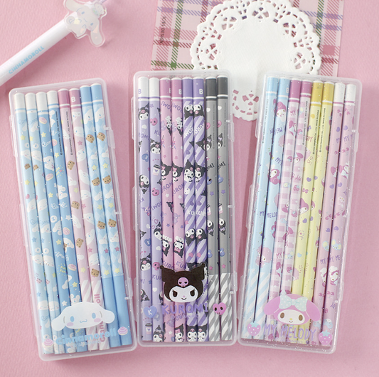 Sanrio 8pcs pencil with pencilcase